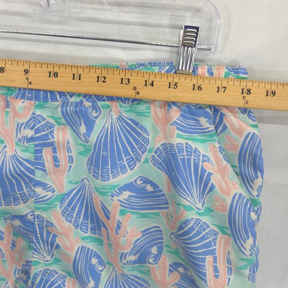 Vineyard Vines Swim Trunks Mens Large Seashell Coral Pockets Drawstring Unlined - Picture 6 of 10